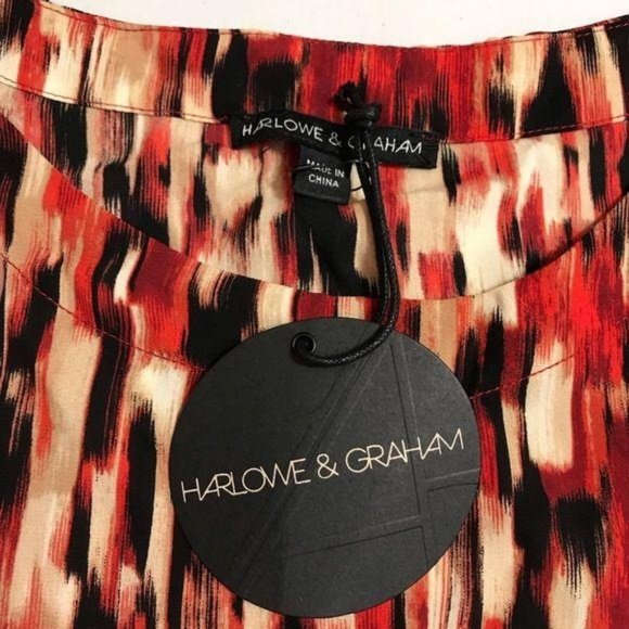NWT Harlowe & Graham Abstract Print Top Small - Picture 4 of 9